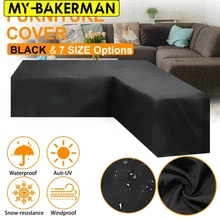 12 Size L Shape Corner Outdoor Sofa Cover Garden Rattan Corner Furniture Cover Waterproof Sofa Protect Set  Dust Covers