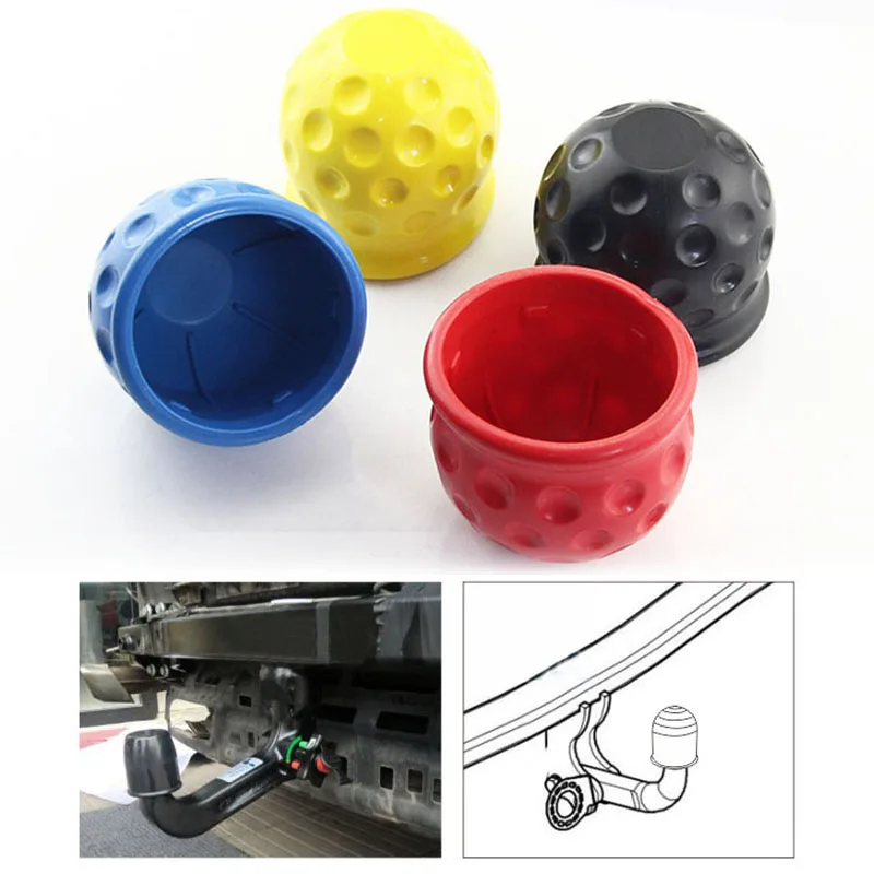 

1Pc 4 Colors 50MM Universal Tow Bar Ball Cover Cap Trailer Towball Protect Trailer Ball Cover Tow Bar Cap Hitch Car Accessories