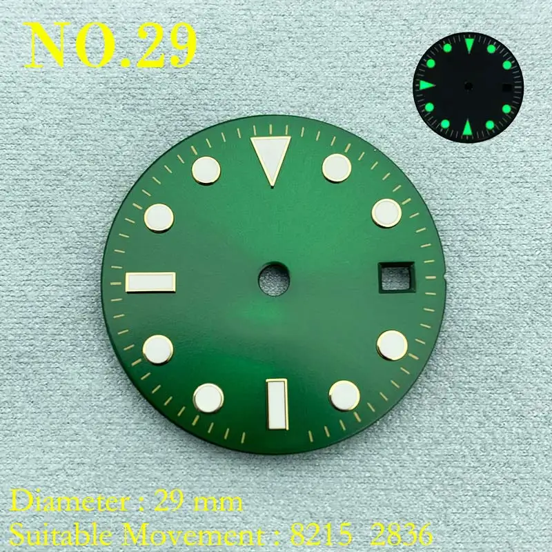 

NO LOGO 2836 2824 Mingzhu 2813 2836 Miyota 8215 821A movement Watch Dial 28.5-31mm Sterile Dial Luminous Suitable For ETA NO.29