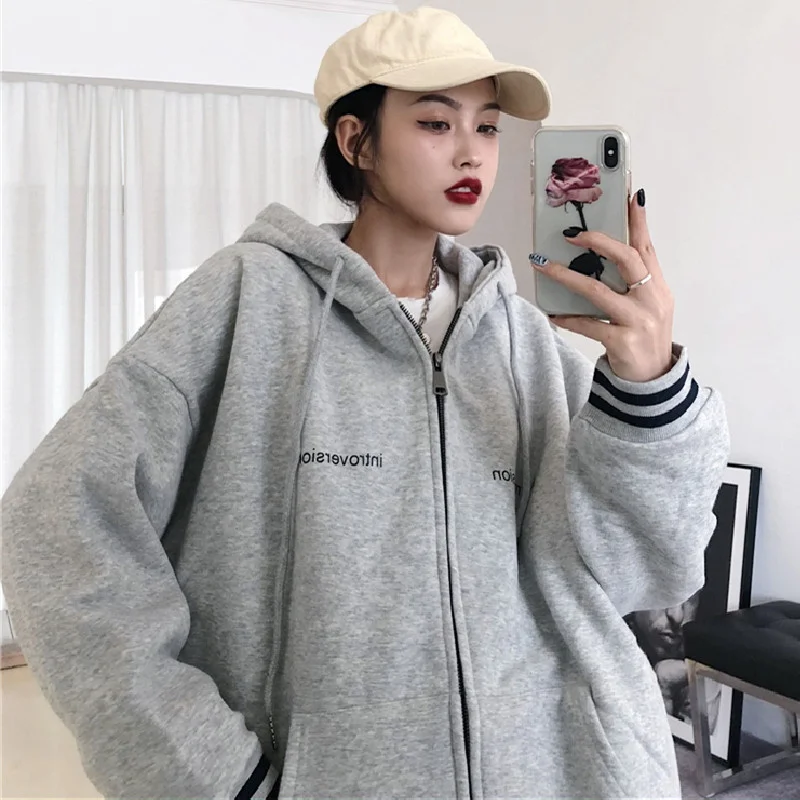 

Японский ветиверный свитер для женщин Осень-Зима Свободный корейский стиль бойфренд стиль плюс бархатный утепленный шик