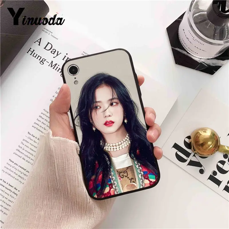 Yinuoda KPOP Черный Розовый JISOO JENNIE ROSE LISA Красочный милый чехол для телефона iPhone 8 7 6S X XS