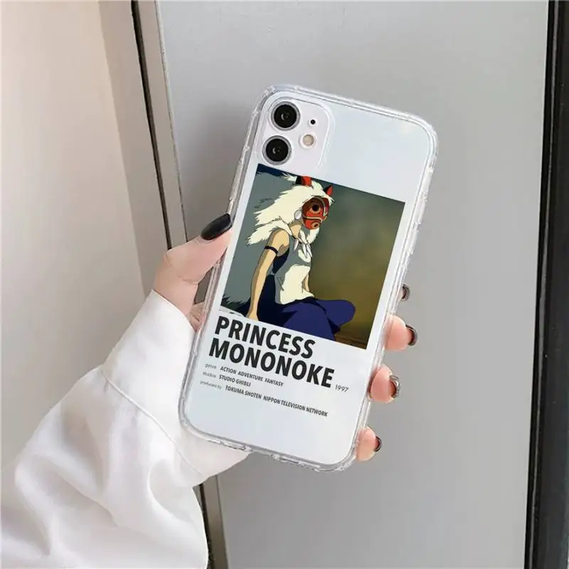 

Princess Mononoke Fantasy Anime Phone Case Transparent soft For iphone 5 5s 5c se 6 6s 7 8 11 12 plus mini x xs xr pro max