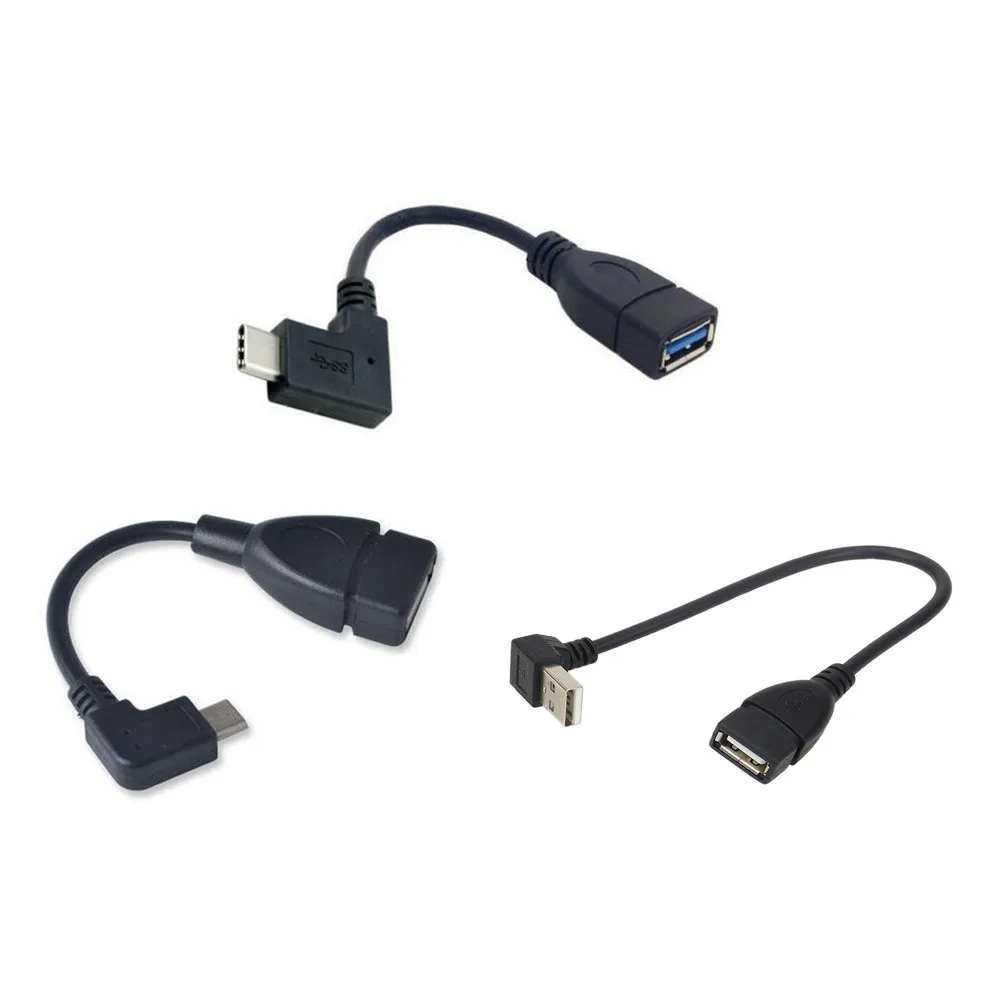 Кабель для передачи данных OTG 90 градусов под прямым углом USB 3 1 Type C штырь-гнездо
