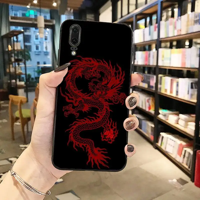 

Chinese Red Dragon art Phone Case For Huawei honor Mate P 10 20 30 40 Pro 10i 9 10 20 8 x Lite