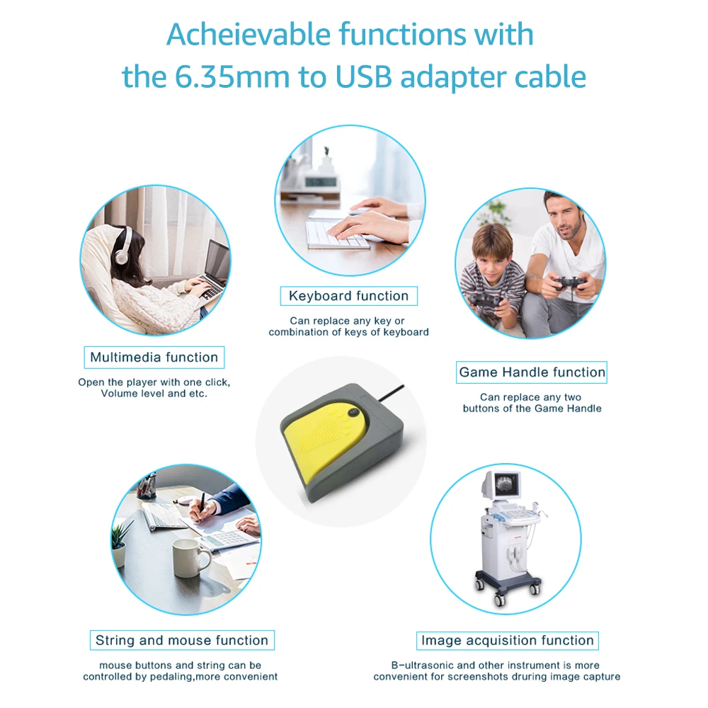 Электронный музыкальный инструмент ножной Педальный переключатель с кабелем 6 35