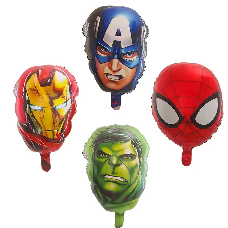 

50Pcs Avenger Superhero Head Balloon Captain America Hulk Spider Iron Air Globo Birthday Baby Shower Party Decorations Kid Gift