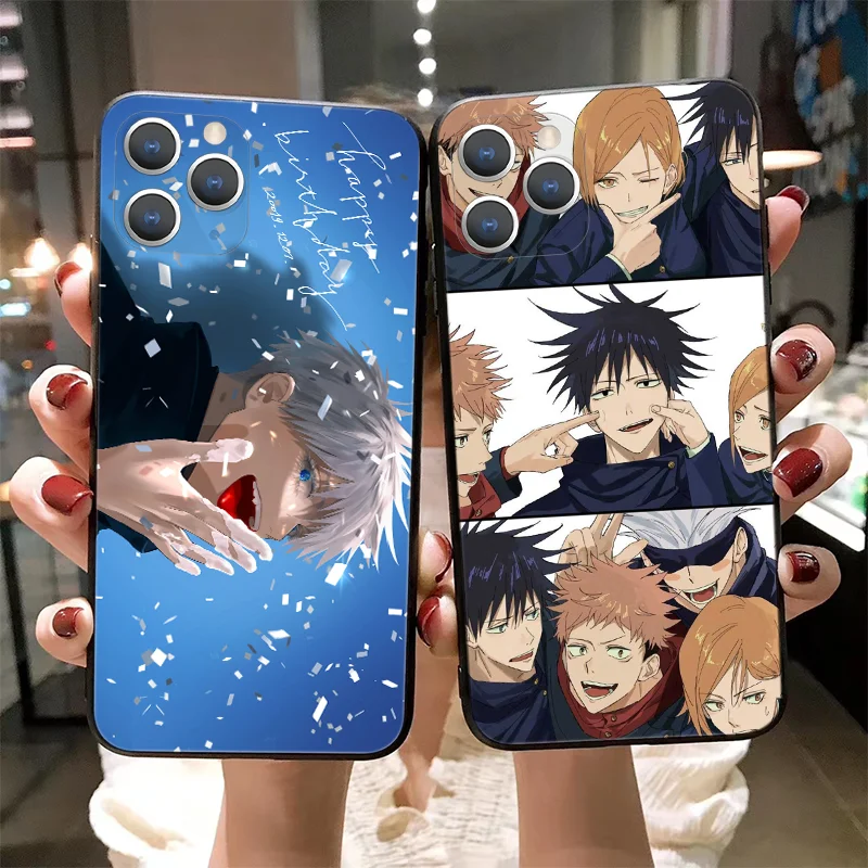 

Jujutsu Kaisen Cartoon Phone Case for iPhone 13 Pro Max 12 11 Pro Max mini XR XS 8 7 6 Plus SE 5 luxury Anti-fall Silicone case
