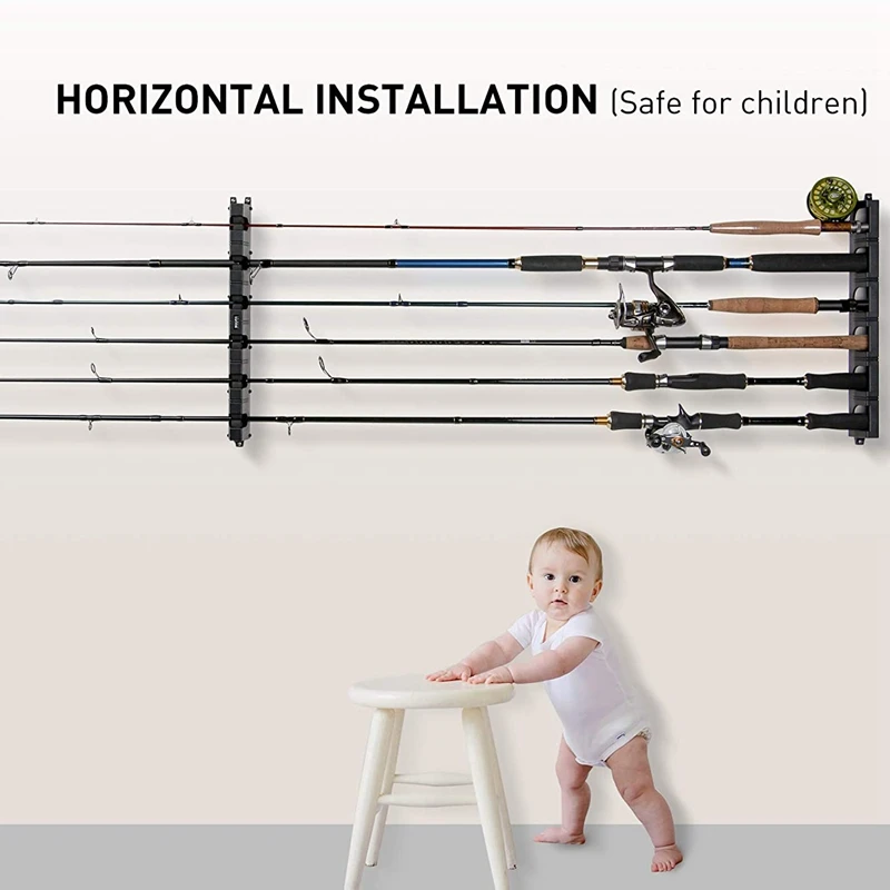 Вертикальная стойка для удочки горизонтальный держатель настенное крепление