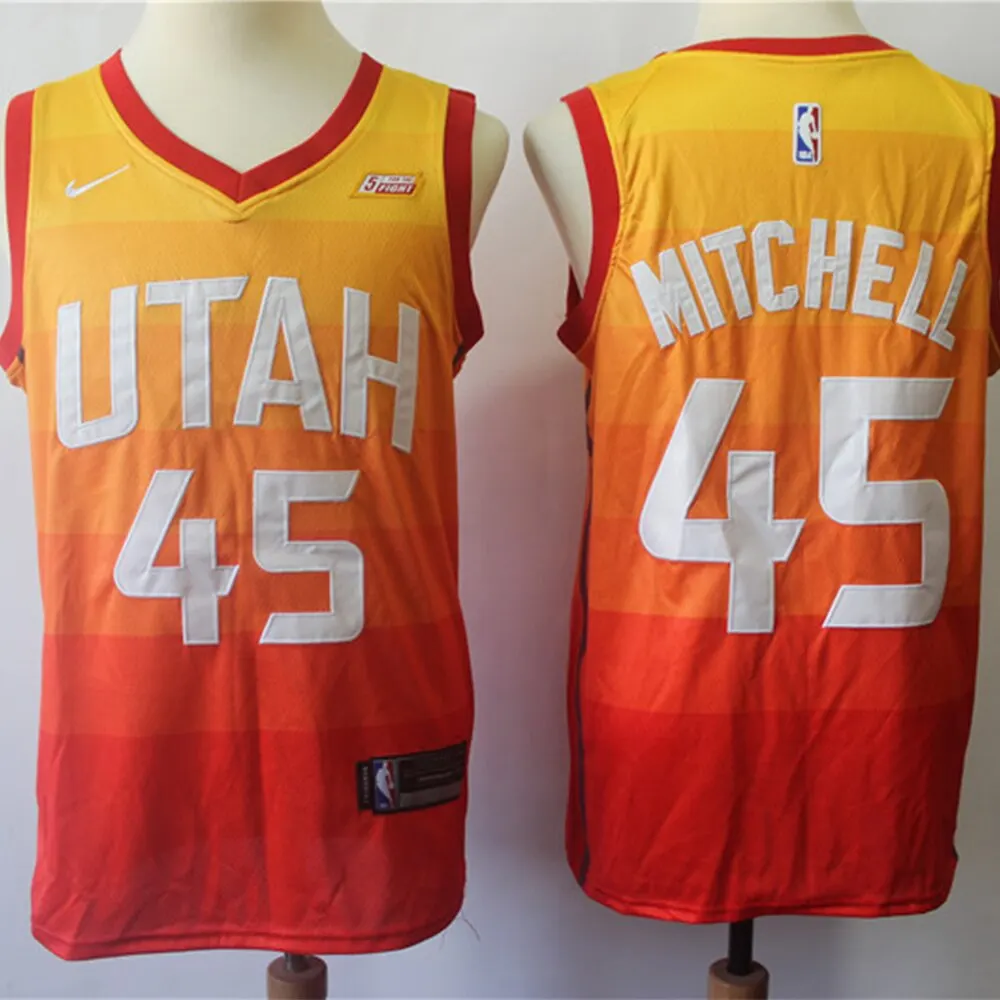 

NBA Utah Jazz #45 Donovan Mitchell Men's Basketball Jersey City Edition Swingman Jersey 100% Stitched Sports Jerseys