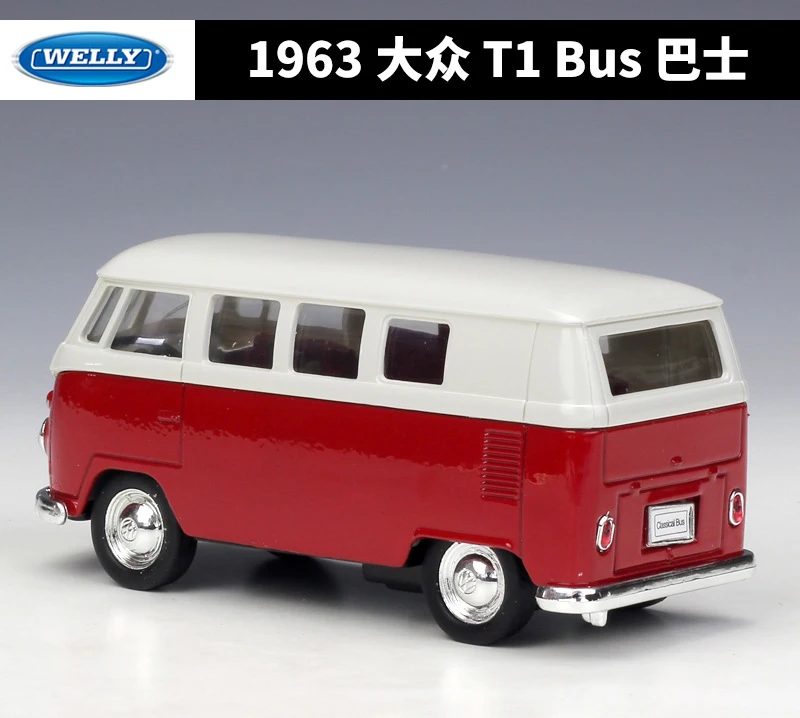 WELLY литая модель автомобиля 1:36 1963 Volkswagen T1 Bus Classic из металлического сплава