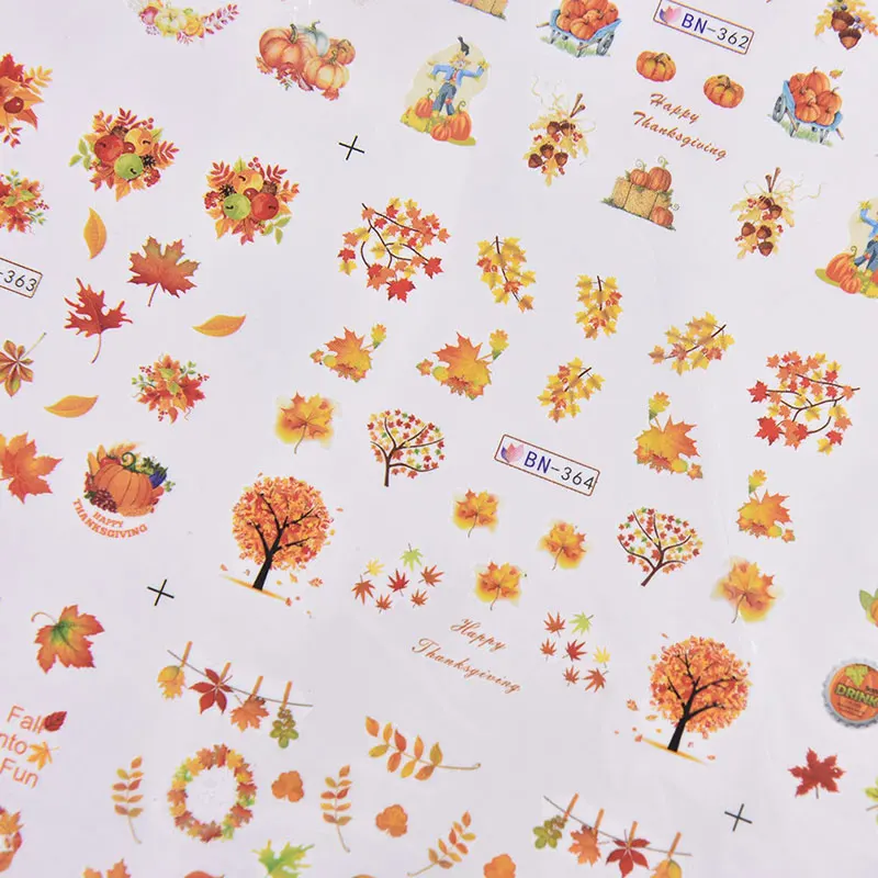 

1 Sheet Gold Leaf For Nails Autumn Nail Art Water Decals Set Foils Decor Designs