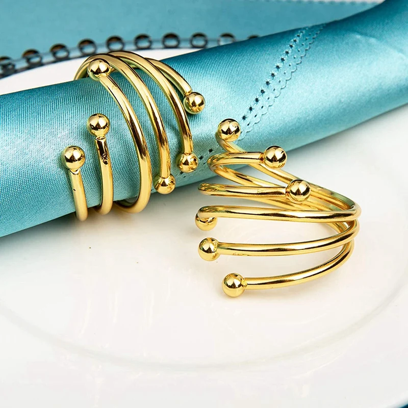 

8 Pcs Napkin Rings Dinner Table Napkin Holders Metal & 2 Pcs Crystal Candle Holders 8 and 10 Inch