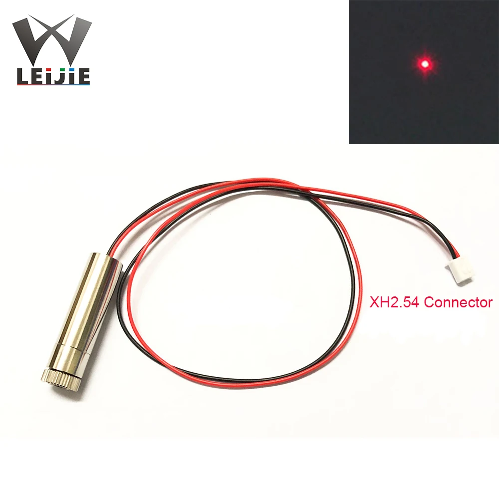 Foco ajustable XH2.54, 650nm, 250mW, alta potencia 1245, 12x45mm, 3V-4,5 V, módulo de punto rojo Industrial, 12mm, LED, LD