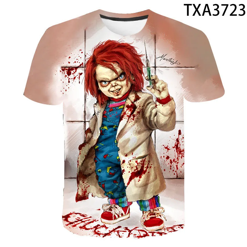 

2020 Summer Cartoon Chucky 3D T shirt Men Women Children Casual Streetwear Boy Girl Kids Printed T-shirt Fashion Cool Tops Tee