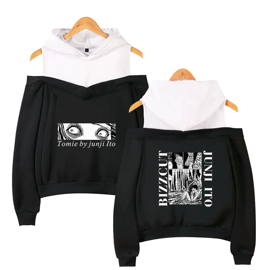

Junji Ito Off-shoulder 3D Hoodies Sweatshrts Junji Ito Off-shoulder Hoody Women Casual Tops Print New Fashion Girls Full trend