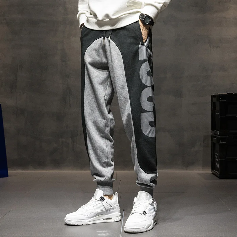 

Осенне-зимние новые мужские повседневные брюки с подбором цветов, свободные толстые брюки с эластичным поясом, брюки harlan