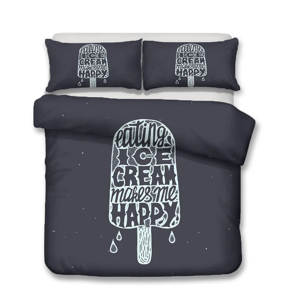 MEI Dream двойное постельное белье с мороженым одеяло черный чехол ананас набор для