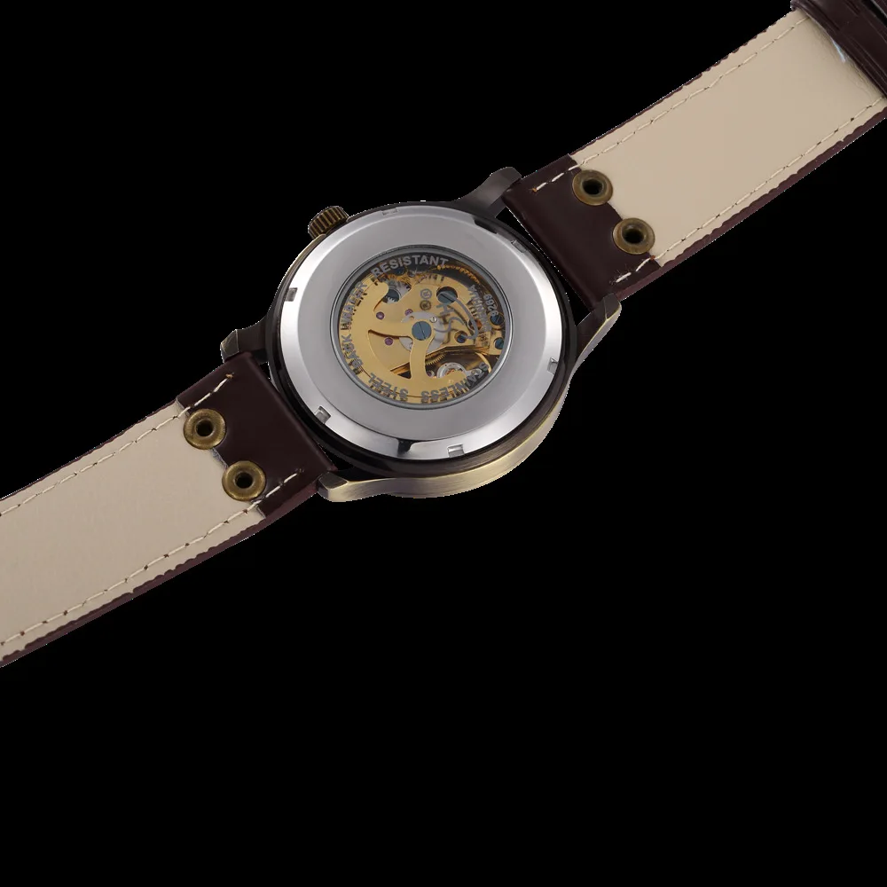 

Shenhua 9269 men's fashion casual bronze automatic mechanical belt watch