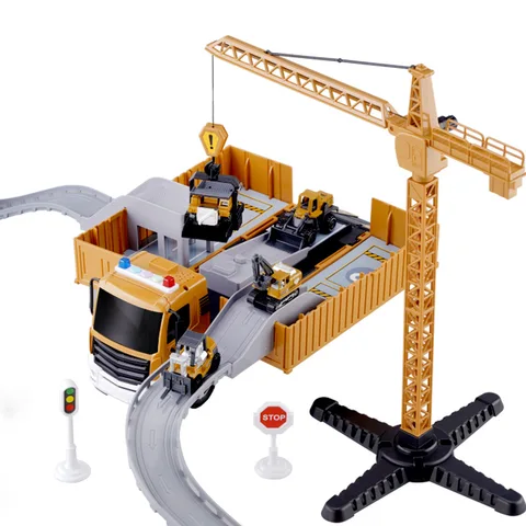 Инженерный грузовик для хранения, имитация строительной площадки, башенный кран, инерционный экскаватор, искусственный автомобиль, игрушка для мальчиков, подарок на день рождения