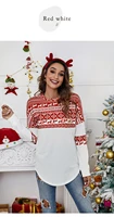 larci 2021 christmas color matching printed women s clothing casual long sleeve t shirt sweater