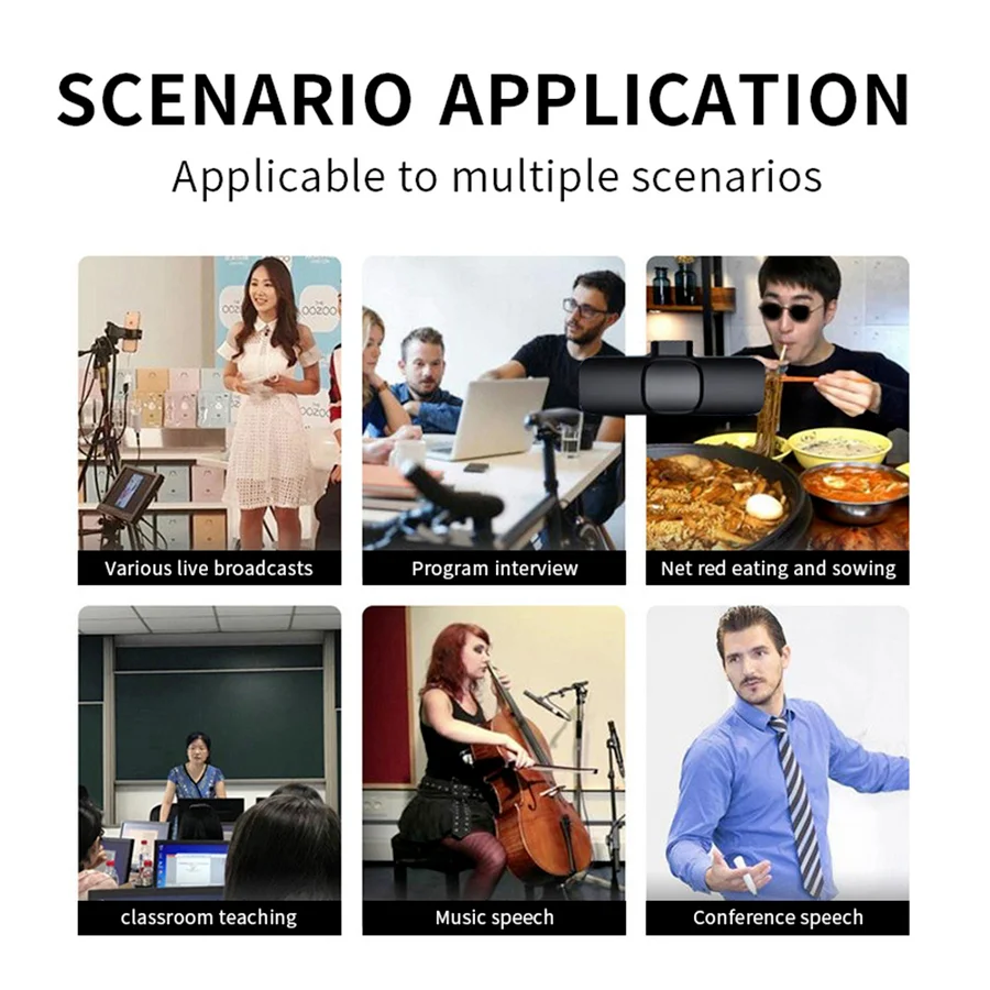 Беспроводной петличный микрофон портативный мини-микрофон для записи видео IPhone