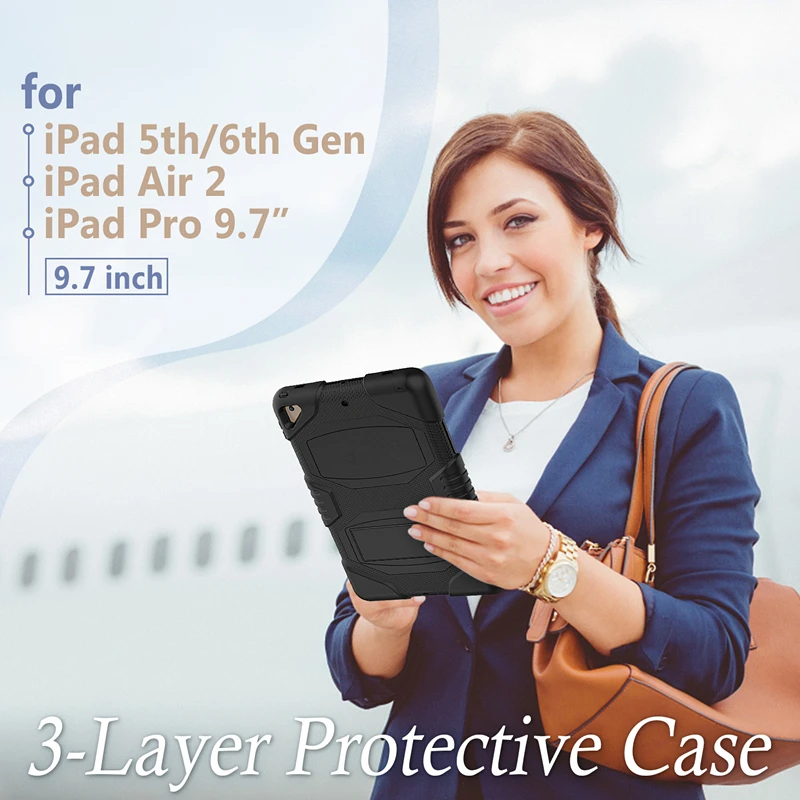 Для ipad 9 7 чехол Защитный силиконовый для 5th 6th air2 pro универсальный со встроенной