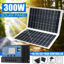 600W 300W Foldable Solar Panel Kit Solar Cells Bank Pack Sun Power With 60A/100A Solar Controller for Phone Car RV Boat Charger