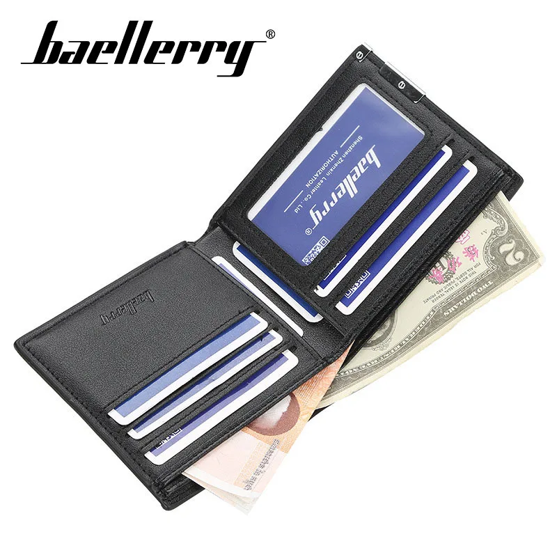 Портмоне baellerry мужской модный однотонный короткий кошелек из искусственной кожи
