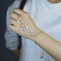tassel new tiny cute evil eye charm white enamel fashion jewelry 165cm wrist sexy jewelry hand bracelet slave bracelets
