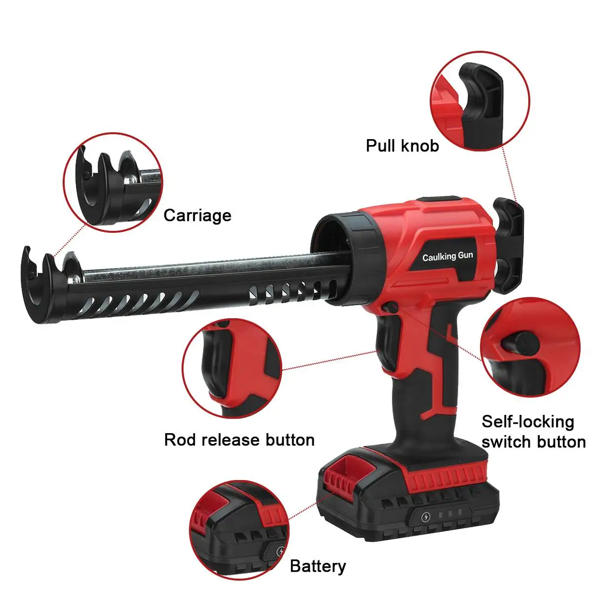 7000RPM Wireless Electric Glue Gun Multi-function Handheld Caulking Sewing Seams Sealant With 2 Battery | Инструменты