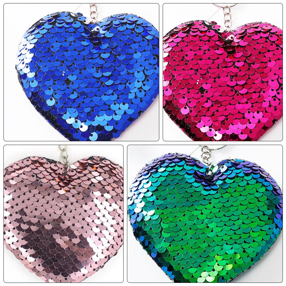 

10Pcs Key Ring Glitter key Ring Key Decor Key Bag Pendant Heart-pattern Key Ring