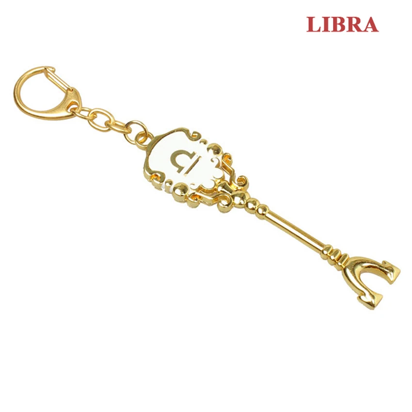 

2020 Fashion Fairy Tail Key Chains ZODIAC Star Spirit Magician Lucy summons Key Ring Twelve Constellation KEYCHAIN Cosplay Gift