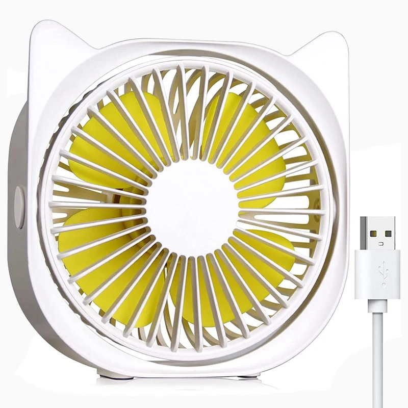 

Настольный USB-вентилятор, портативный настольный мини-вентилятор с 3 скоростями и вращением на 360 °, настольный USB-вентилятор для дома и офиса