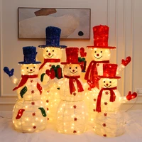 76180 cm outdoor inflatable toys snowman santa claus decorations with rotating led lights greeting snowman for christmas party