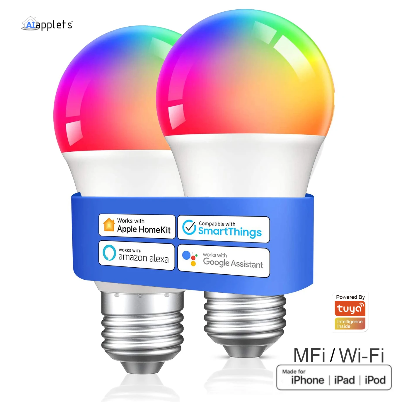 Умная лампа Tuya HomeKit E27 LED светильник ПА с регулируемой яркостью поддержкой Bluetooth Wi