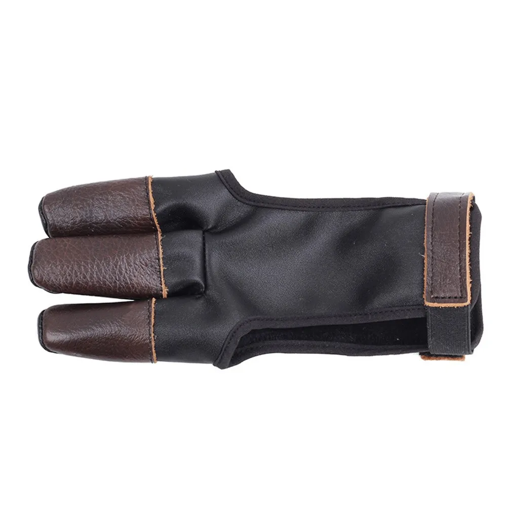 

3 FingersCowhide Finger Gloves Three-finger Hand Protection Label Gear Protective Gloves Outdoor Archery Bow Gloves Hunting Acce