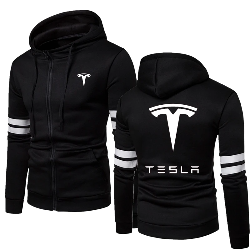 2021 Tesla New Men Winter Warm Thermal Jackets Sportswear Windbreaker Zipper Hoodies Sweatshirts Men Hooded Coats