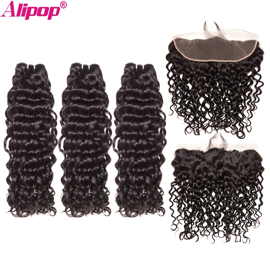 Бразильские волосы с волнистыми ушками и кружевной фронтальной застежкой