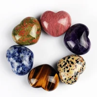 30mm heart shape decoration natural amethyst carved crafts chakra feng shui crystal reiki healing love stone valentines present