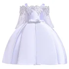 Детское кружевное платье принцессы, Белое Бальное Платье для новорожденных, на возраст 1 год