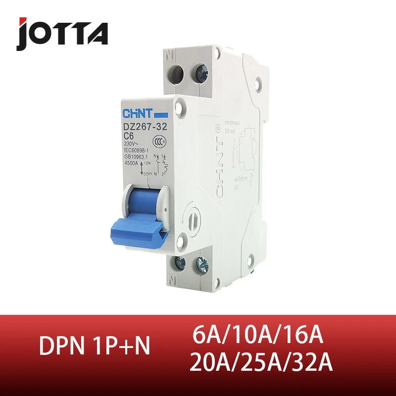 Автоматический выключатель DPN 1P + N 6A 10A 16A 20A 25A 32A 63A мини MCB монтажный 35 мм емкость на