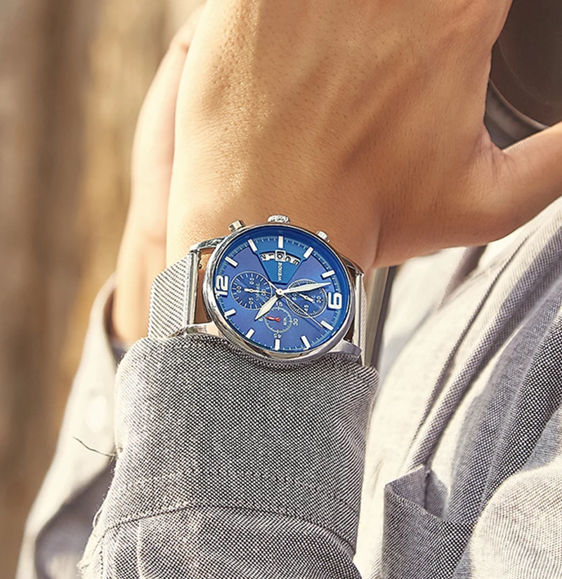 Мужские кварцевые часы WEIDE водонепроницаемые с хронографом спортивные наручные