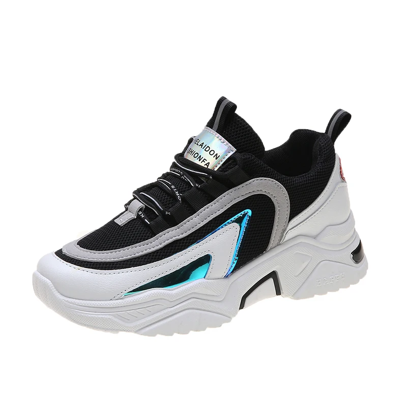 Spring New Fashion Sneakers Shoes Tennis Casual Thick Bottom Mesh Breathable Lightweight Lace-up for Ladies U13-92 | Обувь