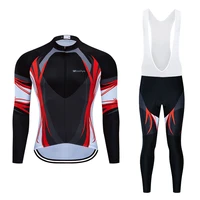 moxilyn men cycling clothing set winter long sleeve jacket bike jersey kit plus velvet riding clothes pants with 9d pad ct010