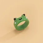 Акриловое кольцо в виде лягушки, кольца из полимерной смолы для женщин и девушек, простое эстетическое ювелирное изделие в виде животного, кольца дружбы, великолепные праздничные подарки для путешествий