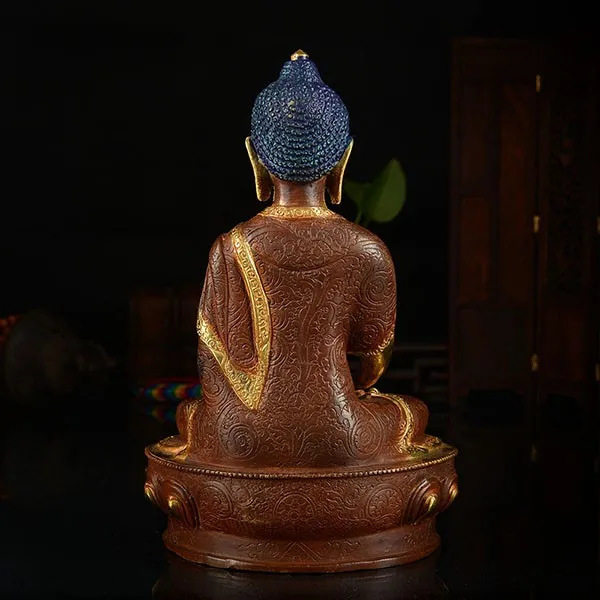 SPECIAL OFFER BUDDHA STATUE # 7 INCH TIBETAN BUDDHISM AMITABHA GOLD-PLATED BRASS HOME EFFICACIOUS TALISMAN | Дом и сад