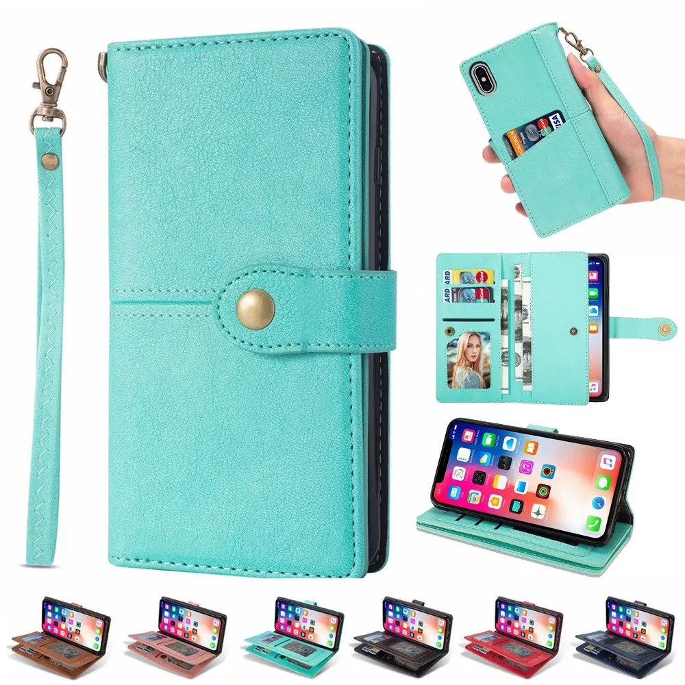 

Ударопрочный Прочный Магнитный чехол для Apple iPhone 12 Mini 12 Pro Max, откидной кожаный кошелек с отделениями для карт и подставкой, чехол для телефон...