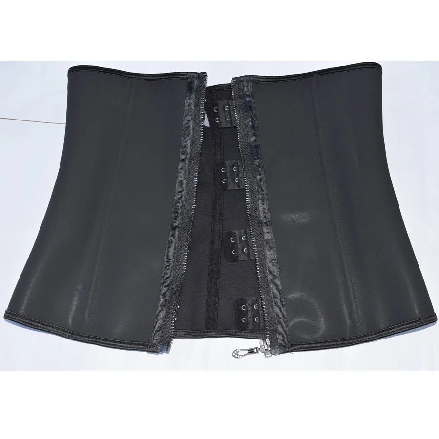 

Women Latex Underbust Waist Training Corsets Cincher Zip Hook Hourglass Tummy Control Body Shaper