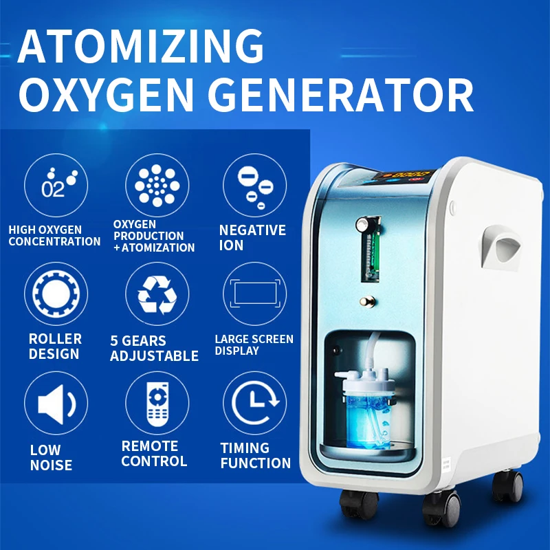 

In stock! Atomizing oxygen generator negative ion with remote control home double oxygen generator oxygen suction machine 220v