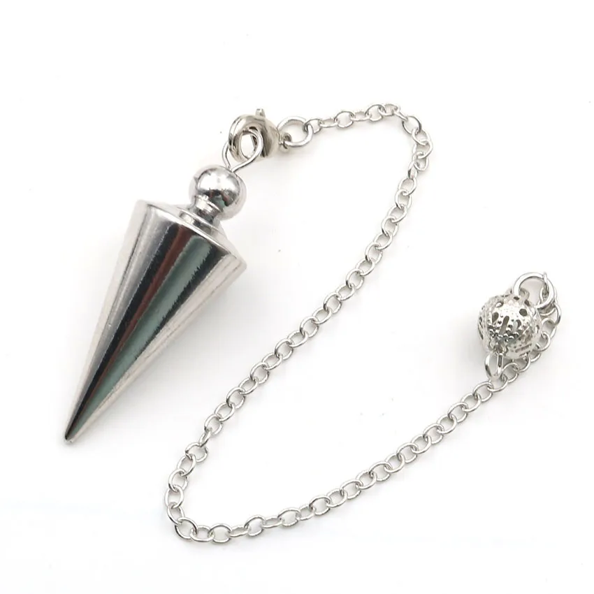 Silver Plated XSM металлический конусный кулон в форме маятника для придающего гадания Йога духовной концентрации съемный медный сплав ювелирные изделия 1 шт - Окраска металла: Silver Plated